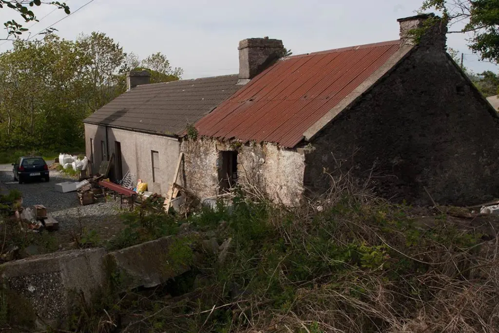 Derelict Irish cottage before restoration