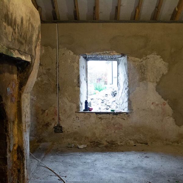 Inside an Irish cottage undergoing restoration