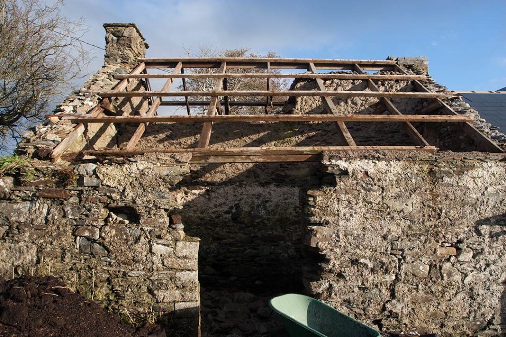 Old, rotten cottage roof