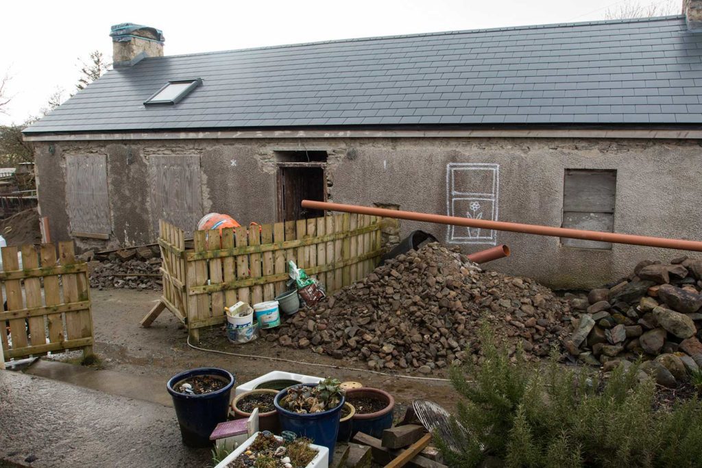 A cottage being renovated